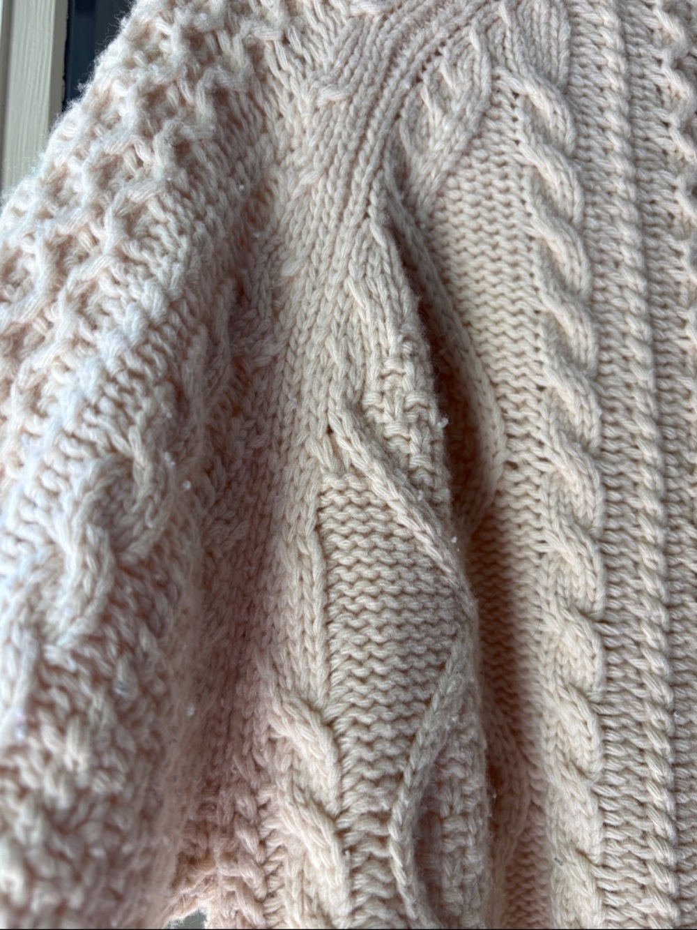 FRANCIS VALENTINE Chunky Cable Knit Button-Up Sweater Cardigan - Cream - Picture 11 of 17
